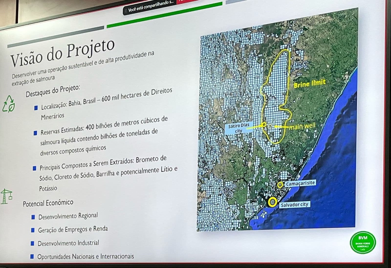 Bahia Verde poderá investir US$ 100 milhões para aproveitar salmoura